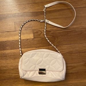 Blush quilted shoulder bag